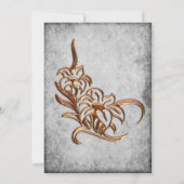 Goud dat is gebrand op Antiek parchyweddenschappen Bedankkaart (Achterkant)