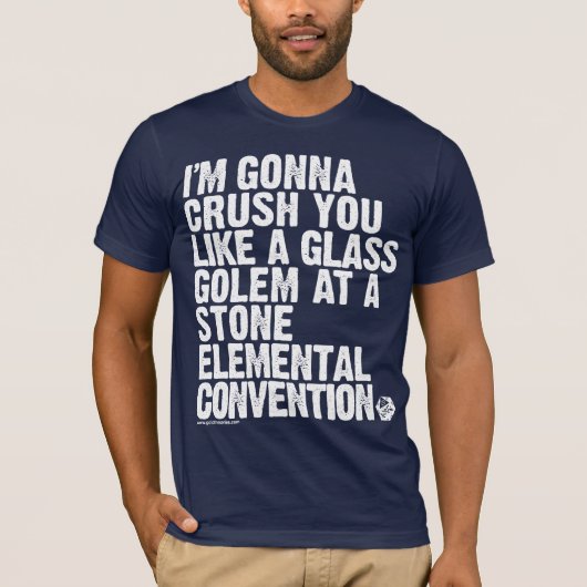 GOUD: De Glass Golem Threat T-shirt (Voorkant)