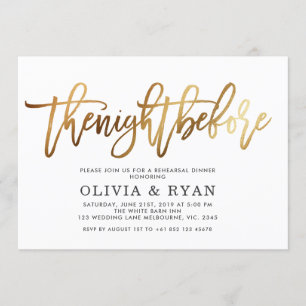 Goud de nacht voor de uitnodiging