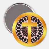 Goud decoratief kruis magneet (Voorkant / Achterkant)