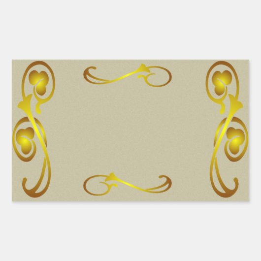 Goud Decoratieve Border label Sticker (Voorkant)