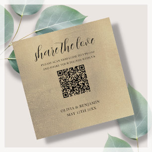 Goud Deel de Love QR-code Informatiekaartje