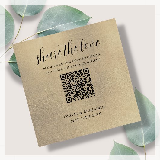 Goud | Deel de Love QR-code Informatiekaartje