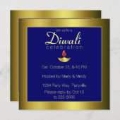 Goud Deepas in Om on Blue Kaart (Voorkant / Achterkant)