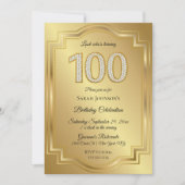 Goud & Diamanten 100e verjaardag Jubileum Kaart (Voorkant)