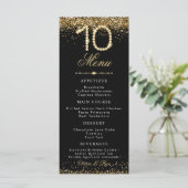 Goud Diamanten 10e Verjaardagsdiner Plat Menu (Staand voorkant)