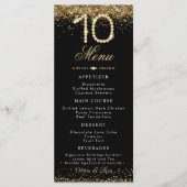 Goud Diamanten 10e Verjaardagsdiner Plat Menu (Voorkant)