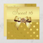 Goud & Diamanten Bloem & Polka Dots Zoet 16 Kaart (Voorkant / Achterkant)