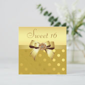 Goud & Diamanten Bloem & Polka Dots Zoet 16 Kaart (Staand voorkant)