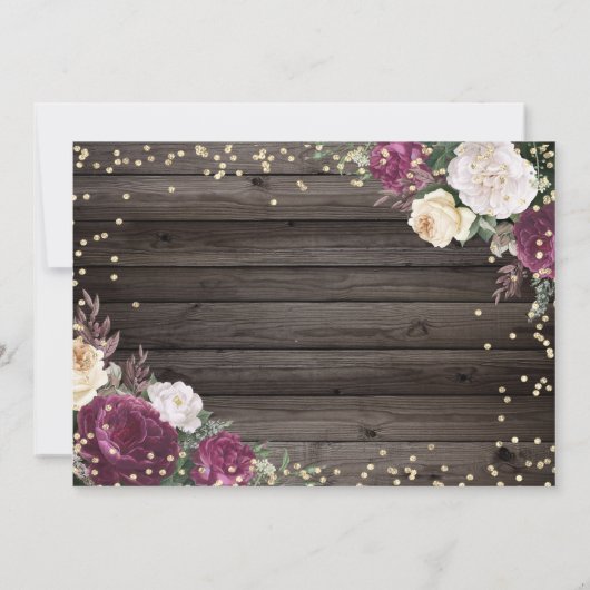 Goud Diamanten Bourgondië Bloemen Hout Kaart (Achterkant)