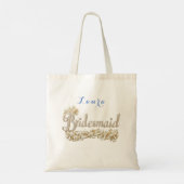 Goud & Diamanten Bruidsmeisje Elegante Witte Rozen Tote Bag (Achterkant)