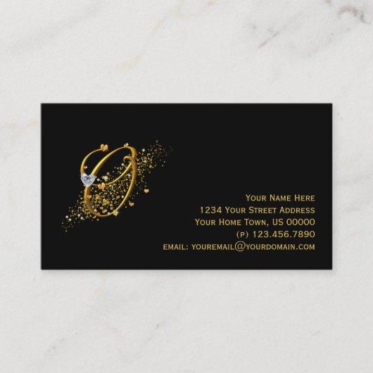 Goud & Diamanten Initiaal O Stardust Visitekaartje (Voorkant)
