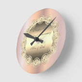 Goud Diamanten Roze Goud 50ste Huwelijksjubileum Ronde Klok (Hoek)