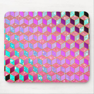 Goud-diamantvormige hexagon in pasta muismat
