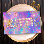 Goud Diamond Fire Opal Stone Verwijzing Visitekaartje