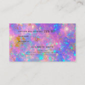 Goud Diamond Fire Opal Stone Verwijzing Visitekaartje (Achterkant)