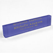 Goud & Diepblauw Kleur Professional Plain Modern Naambordje