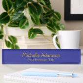 Goud & Diepblauw Kleur Professional Plain Modern Naambordje