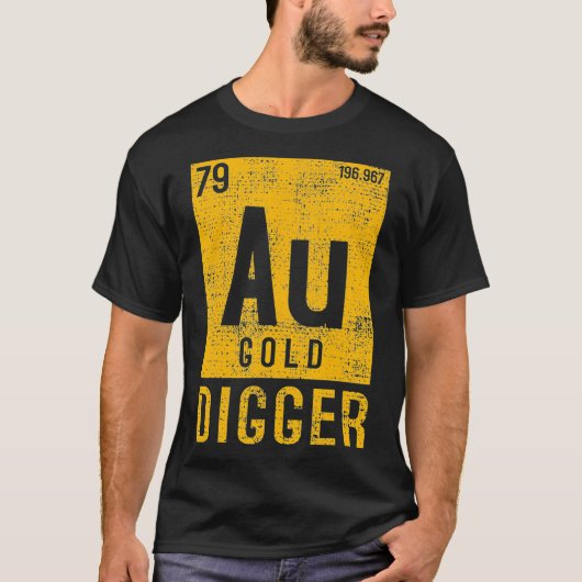 Goud Digger Mining Miner Nuggets Dig T-shirt (Voorkant)
