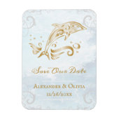 Goud dolfijn bespaart de datum magneet (Verticaal)