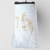 Goud dolfijn persoonlijk Golfhoofd Hoesje Golfheadcover (Draai 90)