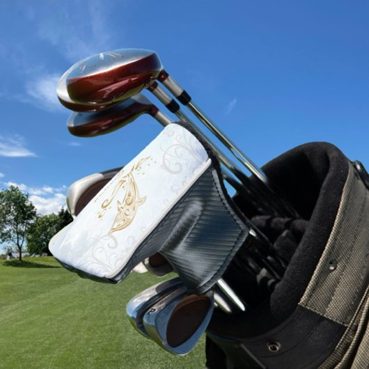 Goud dolfijn persoonlijk Golfhoofd Hoesje Golfheadcover