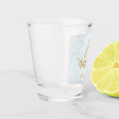 Goud dolfijn, speciaal ontworpen schuimglas shot glas (Links)