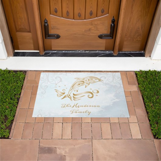 Goud Dolphin Persoonlijke Doormat Deurmat (Buiten)