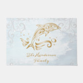 Goud Dolphin Persoonlijke Doormat Deurmat (Voorkant)