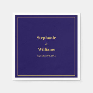 Goud Donker Marine Blauw Elegant Modern Minimal We Servet