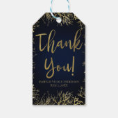 Goud & Donker Marineblauw Elegant Koraal Bruiloft Cadeaulabel (Achterkant)