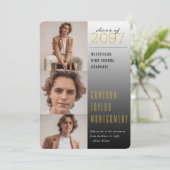 Goud donker tot licht Citaat 3 Foto modern Afstude Aankondiging (Staand voorkant)