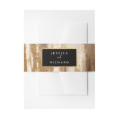 Goud & Donker Waterverf Namen Bruidspaar Trouwen Uitnodigingen Wikkel (Voorkant Voorbeeld)