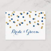 Goud Donkerblauw Confetti Tafel Plaats Instelling  Plaatskaartje (Achterkant)