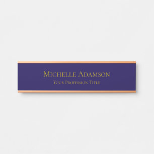 Goud & Donkerblauw Kleur Professional Plain Modern Deurbordje