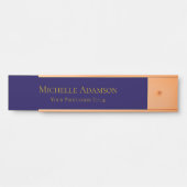 Goud & Donkerblauw Kleur Professional Plain Modern Deurbordje (Voorkant)