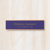 Goud & Donkerblauw Kleur Professional Plain Modern Deurbordje (Voorkant)