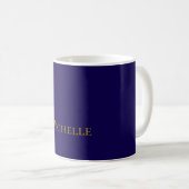 Goud & Donkerblauw Kleur Professional Plain Modern Koffiemok (Voorkant rechts)