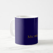 Goud & Donkerblauw Kleur Professional Plain Modern Koffiemok (Voorkant links)