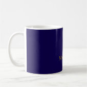 Goud & Donkerblauw Kleur Professional Plain Modern Koffiemok (Links)