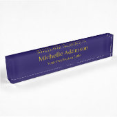Goud & Donkerblauw Kleur Professional Plain Modern Naambordje