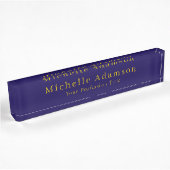 Goud & Donkerblauw Kleur Professional Plain Modern Naambordje