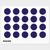 Goud & Donkerblauw Kleur Professional Plain Modern Ronde Sticker (Vel)