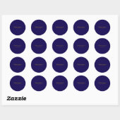 Goud & Donkerblauw Kleur Professional Plain Modern Ronde Sticker (Vel)