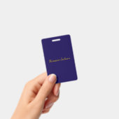 Goud & Donkerblauwe Kleur Professionele Eenvoudige Badge (Handheld)