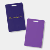 Goud & Donkerblauwe Kleur Professionele Eenvoudige Badge (Voor- en achterkant)