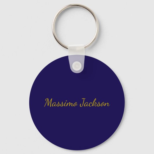 Goud & Donkerblauwe Kleur Professionele Eenvoudige Sleutelhanger (Voorkant)