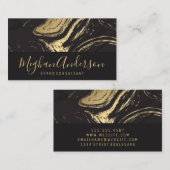Goud Donkergrijs Marmer | Reeks handtekeningen voo Visitekaartje (Voorkant / Achterkant)