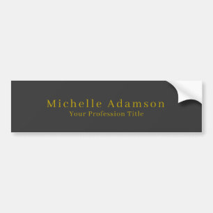Goud & Donkergrijs Zwart Professional Plain Modern Bumpersticker