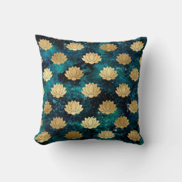 Goud & Donkergroen Galaxy Dharma Mandala Patroon Kussen